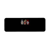 3人の格言がヒョウバッファロープレイドクリスマス ラベル (正面)