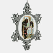 3人の熊 スノーフレークピューターオーナメント (左)