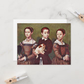 3人の犬と素晴らしの絵画子供 カード (正面/裏面インサイチュ)