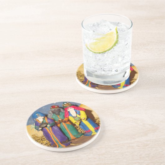 3人の王がクリスマスのベビーに贈り物を運ぶ コースター (側面)