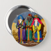 3人の王がクリスマスのベビーに贈り物を運ぶ 缶バッジ (正面&裏面)