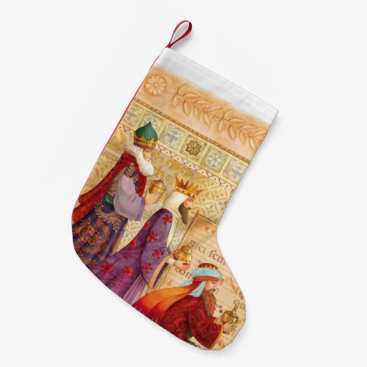 3人の王のキリスト教のストッキング スモールクリスマスストッキング (正面 (吊り時))