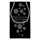 3人の王の星の白黒クリスマスのデザイン スモールペーパーバッグ (裏面)