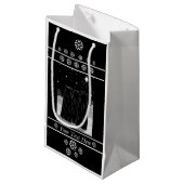 3人の王の星の白黒クリスマスのデザイン スモールペーパーバッグ (正面アングル)