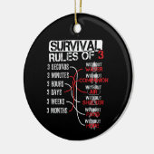 3人の生存ルール – ワイルダネス・クイズ セラミックオーナメント (左)