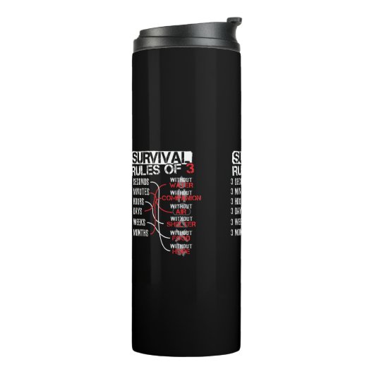 3人の生存ルール – ワイルダネス・クイズ タンブラー (回転左)