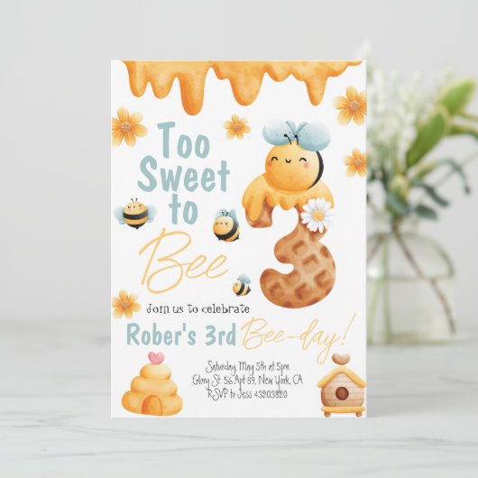 3人の男の子になるには甘すぎる誕生日招待状 招待状 (スタンド正面)