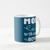 3人の男の子の母最高の母の日 コーヒーマグカップ (正面右)