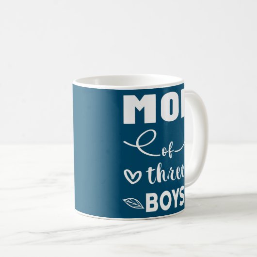 3人の男の子の母最高の母の日 コーヒーマグカップ (正面右)