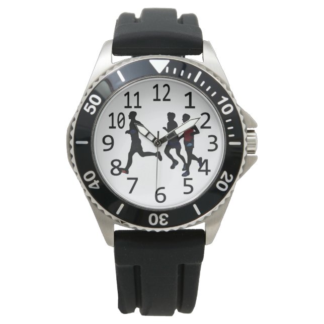 3人の男性ランナランニングーズカスタムウォッチ 腕時計 (正面)