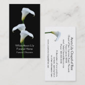 3人の白人のアラムユリの葬儀屋 名刺 (正面/裏面)