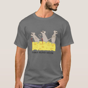 3人の盲目のネズミズ・キおもしろいッズ・グループの仮装マウス Tシャツ