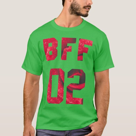 3人の親友のためのフラワーベストフレンド 楽しいBFF Tシャツ (正面)