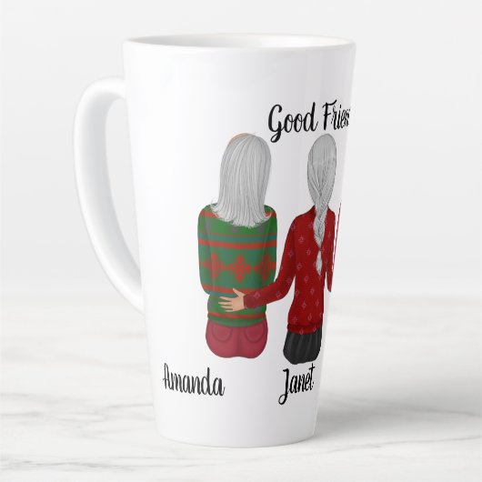 3人の親友 カフェラテマグ (左アングル)