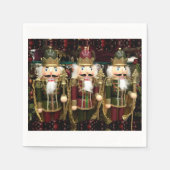 3人の賢いくるみ割り人形の兵隊 クリスマス スタンダードカクテルナプキン (正面)