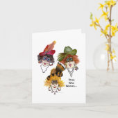 3人の賢い女性が違う方法で行う カード (黄色い花)