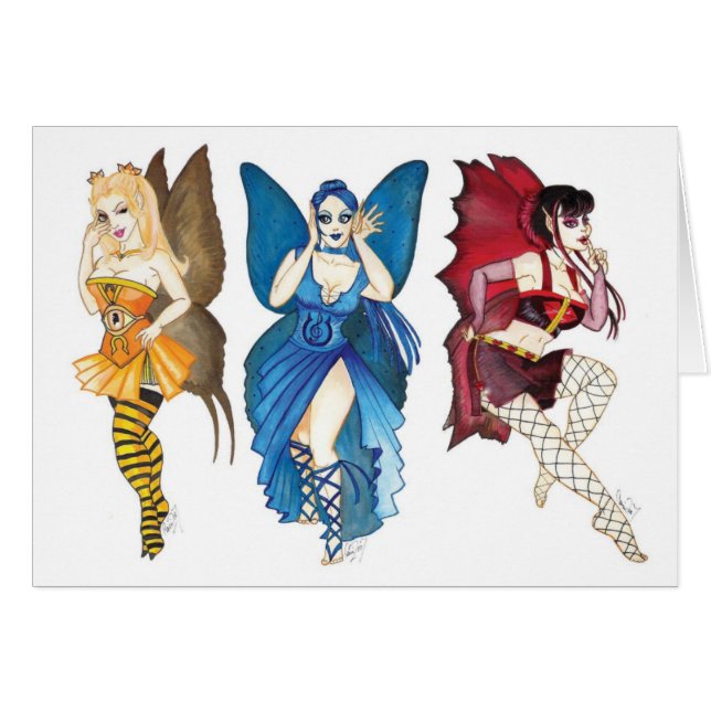 3人の賢い妖精カード (正面横)