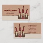 3人の賢い小妖精や小人、 名刺 (正面/裏面)