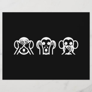 3人の賢い猿の絵文字 チラシ