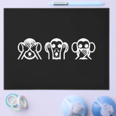 3人の賢い猿の絵文字 チラシ (シングル)