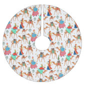 3人の賢人王とラクダすべてのプリント ブラッシュドポリエステルツリースカート (正面)