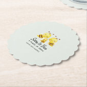 3人の赤ちゃんシャワーの家族になるカスタムに ペーパーコースター (アングル)