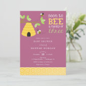 3人の赤ちゃんシャワーの家族になる 招待状 (スタンド正面)