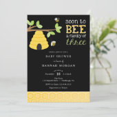 3人の赤ちゃんシャワーの家族になる 招待状 (スタンド正面)