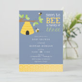 3人の赤ちゃんシャワーの家族になる 招待状 (スタンド正面)