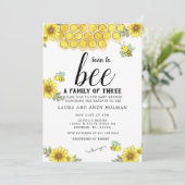 3人の赤ちゃんシャワーの家族になる 招待状 (スタンド正面)