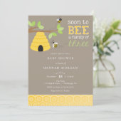 3人の赤ちゃんシャワーの家族になる 招待状 (スタンド正面)