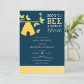 3人の赤ちゃんシャワーの家族になる 招待状 (スタンド正面)