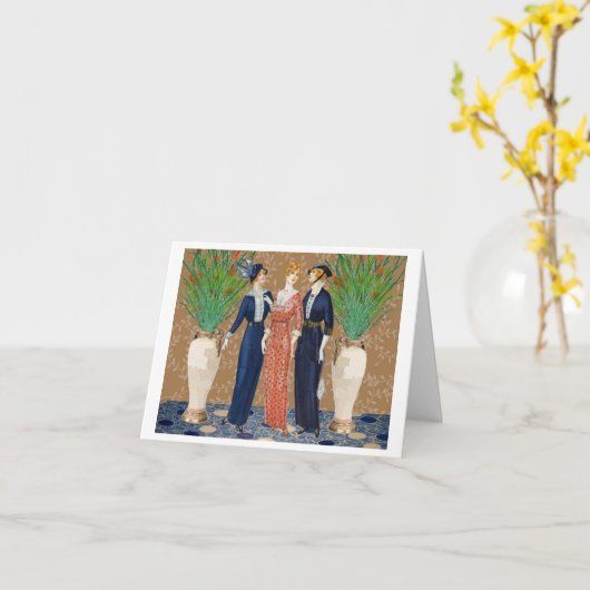 3人の適切な女性 カード (黄色い花)