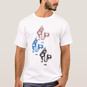 3人の顔の女性ティー Tシャツ