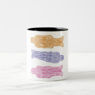 3人の骸骨カラフルマグカップ - 3 colorful skeletons mug ツートーンマグカップ