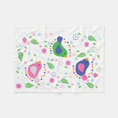 3人の鳥の子供毛布 フリースブランケット (正面(横))