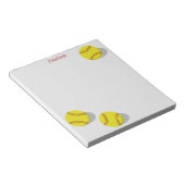 3人の黄色いソフトボール·ガールズ·スパーソナライズされたポーツ ノートパッド (アングル)