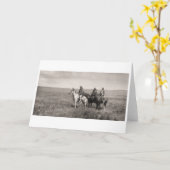 3人のPieganのブラックフット族の責任者-ヴィンテージ カード (黄色い花)