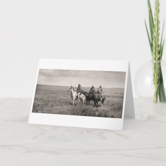 3人のPieganのブラックフット族の責任者-ヴィンテージ カード (正面)