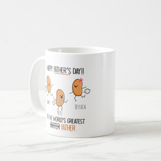 3人までの最高の世界のファーターへ コーヒーマグカップ (正面左)