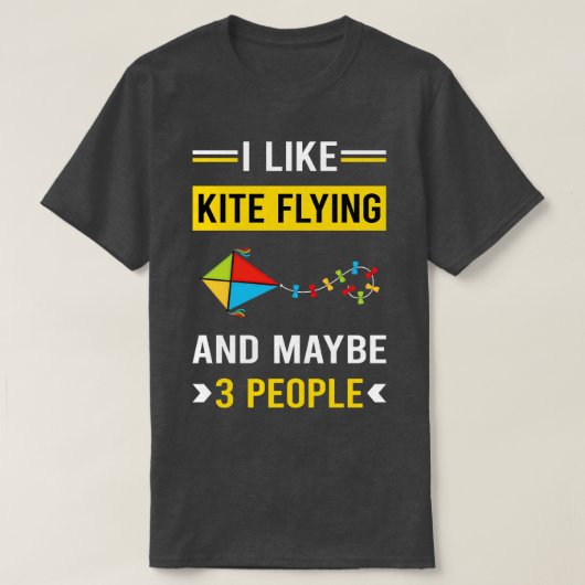 3人カイトキ飛んでいるット Tシャツ (デザイン正面)