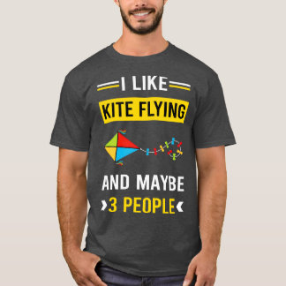 3人カイトキ飛んでいるット Tシャツ