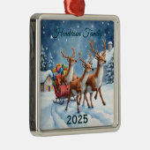 3人カスタムのトナカイ科 メタルオーナメント (右)