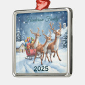 3人カスタムのトナカイ科 メタルオーナメント (左)