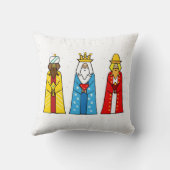 3人カラフルの賢者が白い装飾用クッション クッション (裏面)