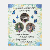 3人パーソナライズされたの写真のコラージュ姉妹 フリースブランケット (正面)