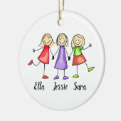 3人パーソナライズされたの子供 セラミックオーナメント (左)