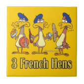3人フランスのの鶏のクリスマス3日目 タイル (正面)
