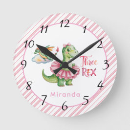 3人レックスガールバースデーパーティー ラウンド壁時計