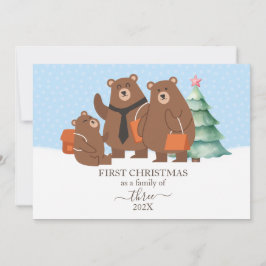3人家族の初めてのクリスマスフラット シーズンカード